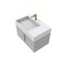 Castello Usa Amazon 30-inch Gray Left Vanity Set with White Top and Gold Handles CB-MC-30G-GLD-2056L-WH - alternate 1